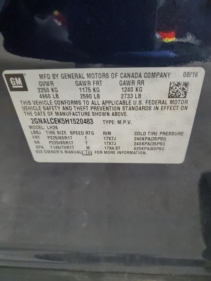 2GNALCEK5H1520483 CHEVROLET EQUINOX 2017