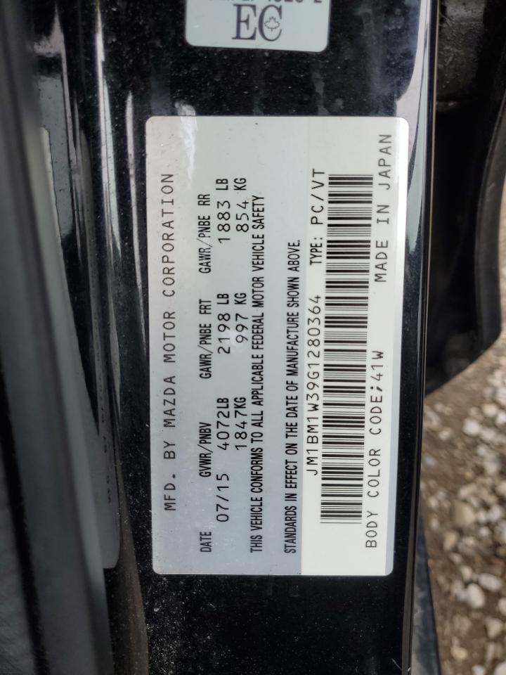2016 Mazda 3 Touring VIN: JM1BM1W39G1280364 Lot: 58659355