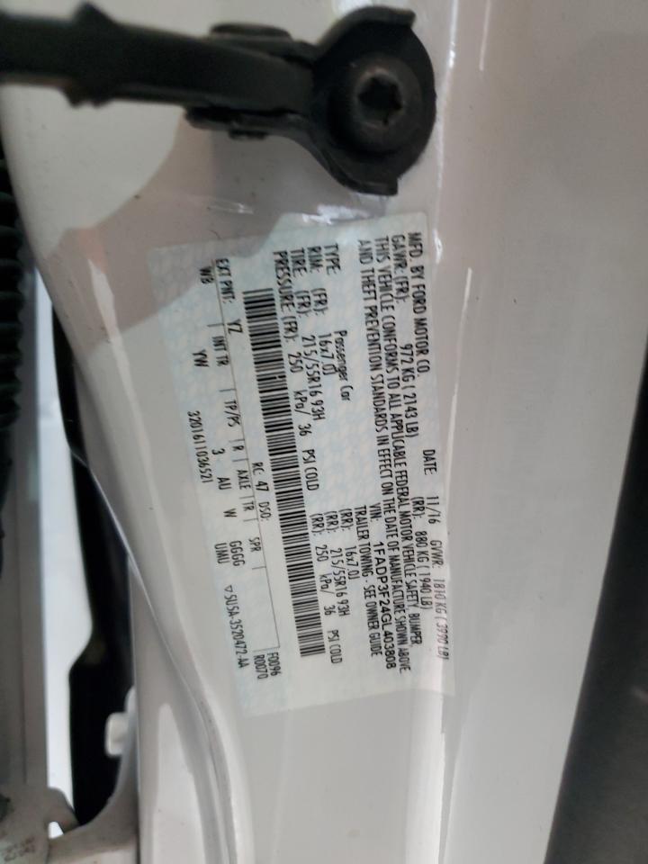 1FADP3F24GL403808 FORD FOCUS 2016