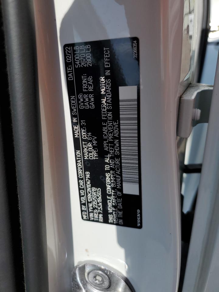 2022 Volvo Xc60 B5 Momentum VIN: YV4L12RK2N1047149 Lot: 62411655