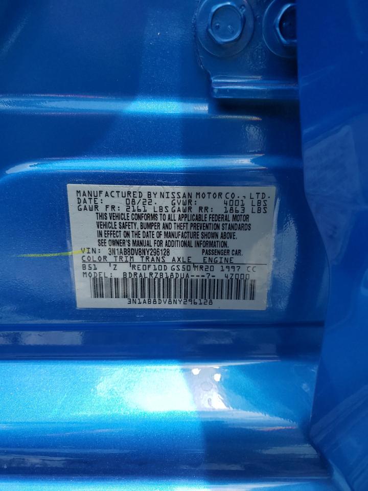 2022 Nissan Sentra Sr VIN: 3N1AB8DV8NY296128 Lot: 61972955