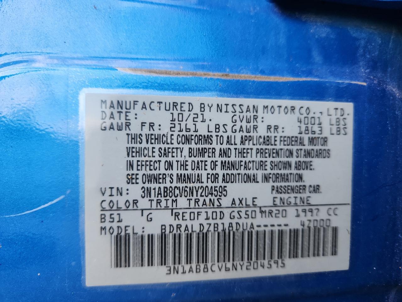2022 Nissan Sentra Sv VIN: 3N1AB8CV6NY204595 Lot: 62824885