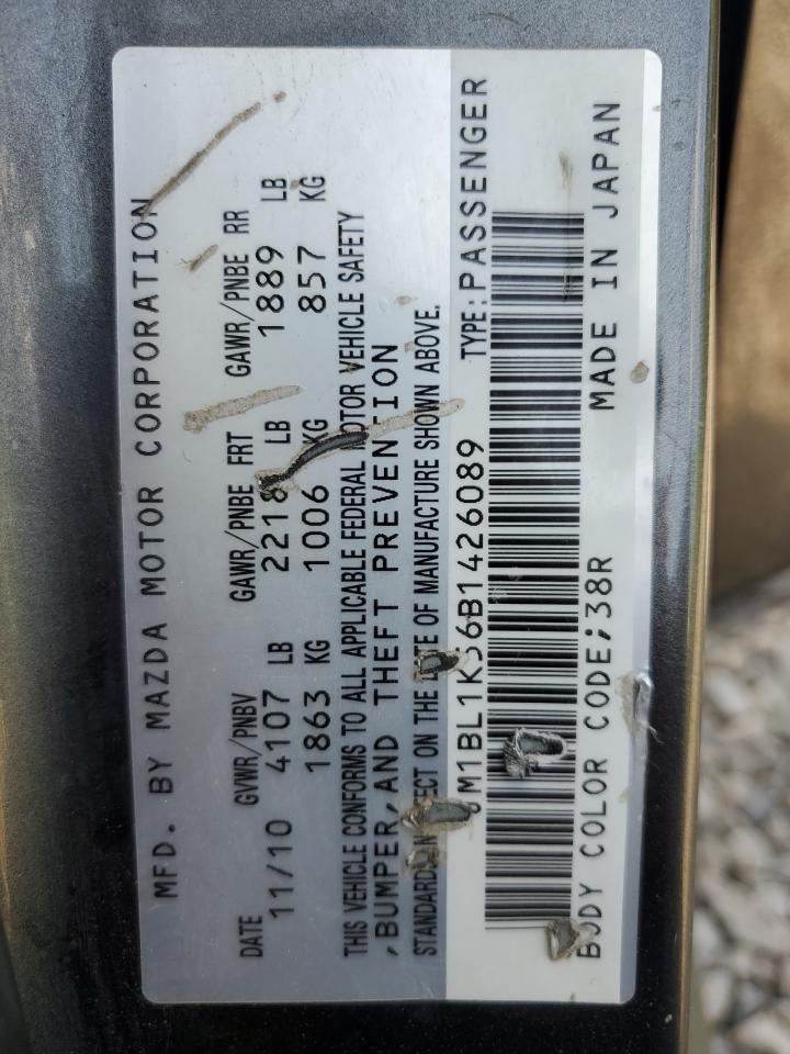 2011 Mazda 3 S VIN: JM1BL1K56B1426089 Lot: 62389205