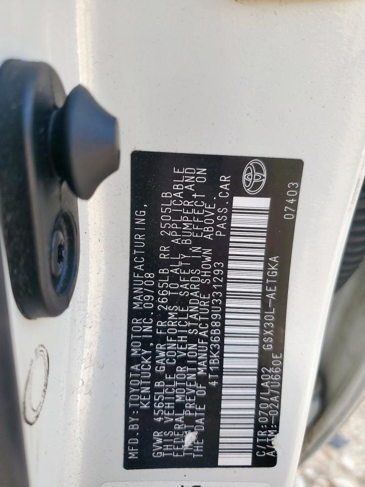 2009 Toyota Avalon Xl VIN: 4T1BK36B89U331293 Lot: 59087735