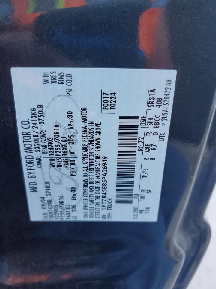 2005 Ford Ranger Super Cab VIN: 1FTZR45E85PA26949 Lot: 62598705