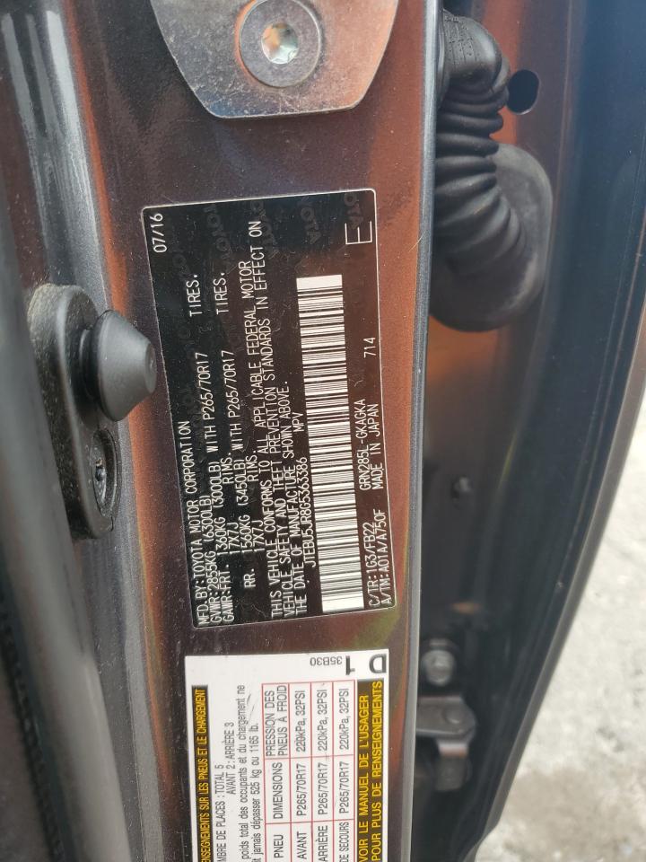 JTEBU5JR8G5363386 TOYOTA 4RUNNER 2016