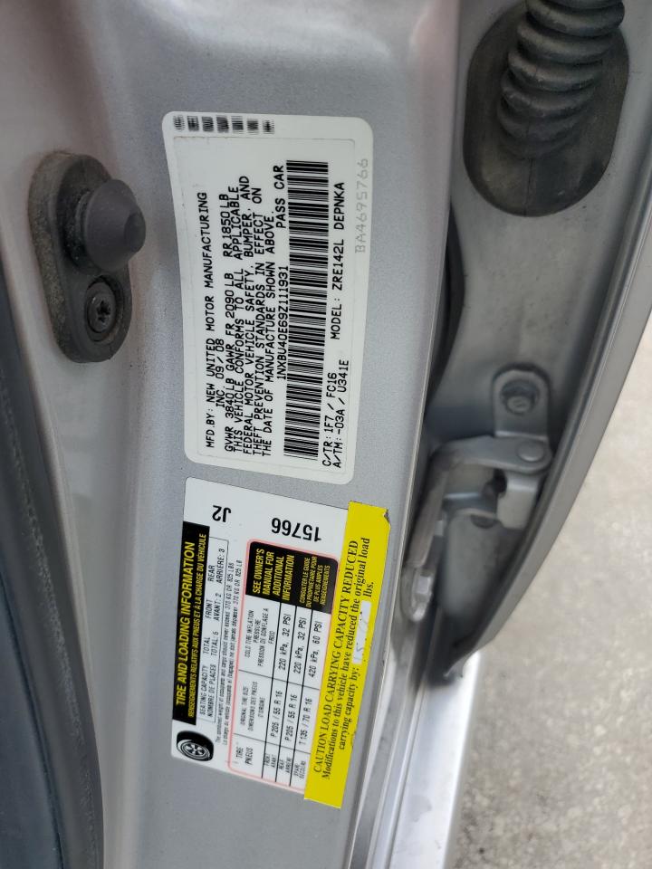 2009 Toyota Corolla Base VIN: 1NXBU40E69Z111931 Lot: 62289825