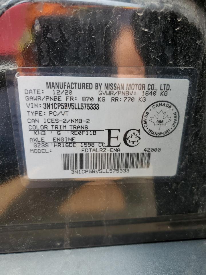 3N1CP5BV5LL575333 NISSAN KICKS 2020