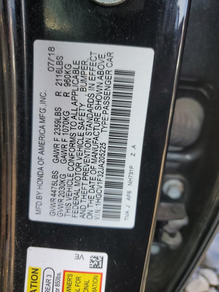 1HGCV1F32JA205225 HONDA ACCORD 2018