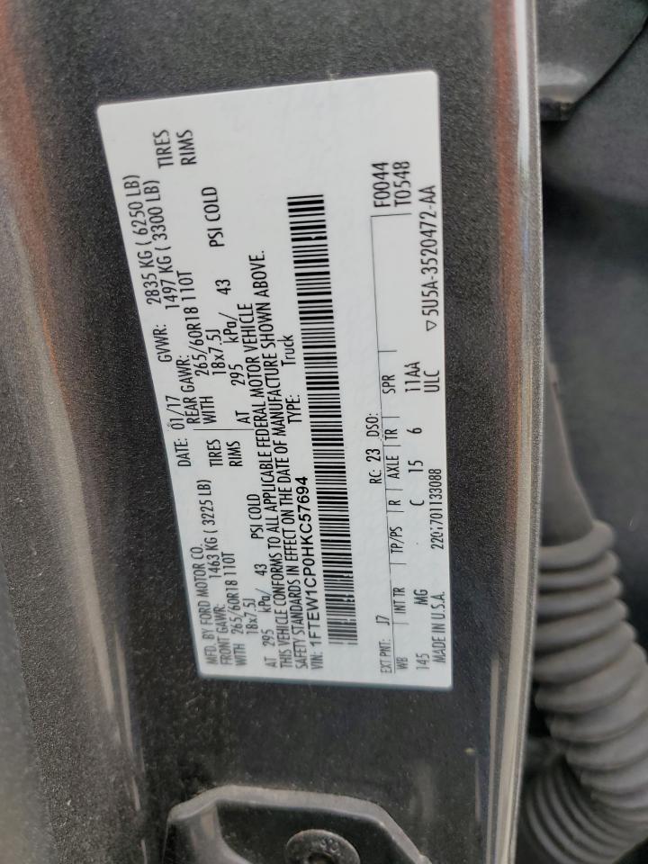 1FTEW1CP0HKC57694 FORD F-150 2017
