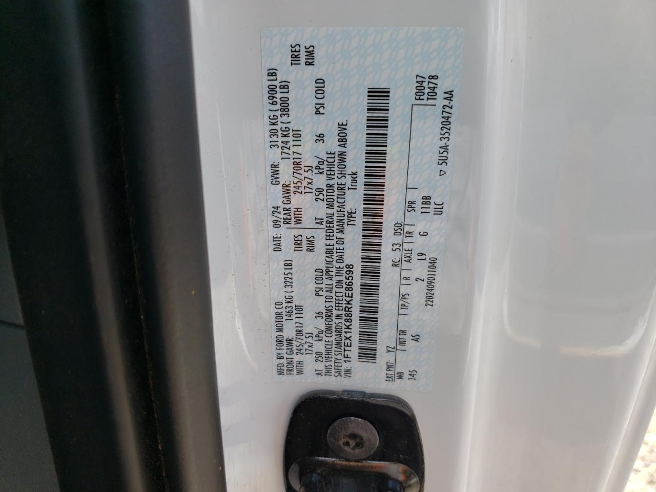 1FTEX1K88RKE86598 FORD F150 2024