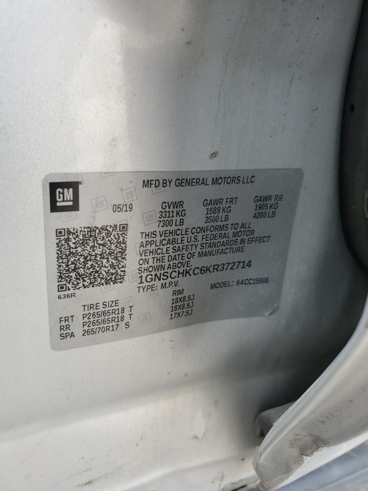 1GNSCHKC6KR372714 CHEVROLET SUBURBAN 2019
