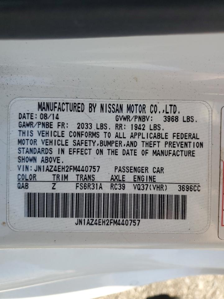 2015 Nissan 370Z Base VIN: JN1AZ4EH2FM440757 Lot: 60865575