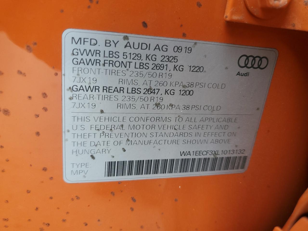 2020 Audi Q3 Premium Plus S-Line VIN: WA1EECF3XL1013132 Lot: 62201675