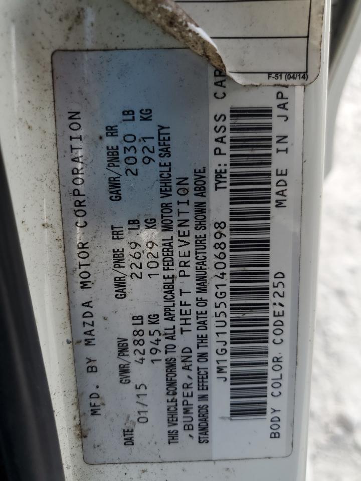 2016 Mazda 6 Sport VIN: JM1GJ1U55G1406898 Lot: 61195145