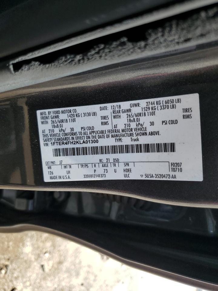 2019 Ford Ranger Xl VIN: 1FTER4FH2KLA01300 Lot: 61042505