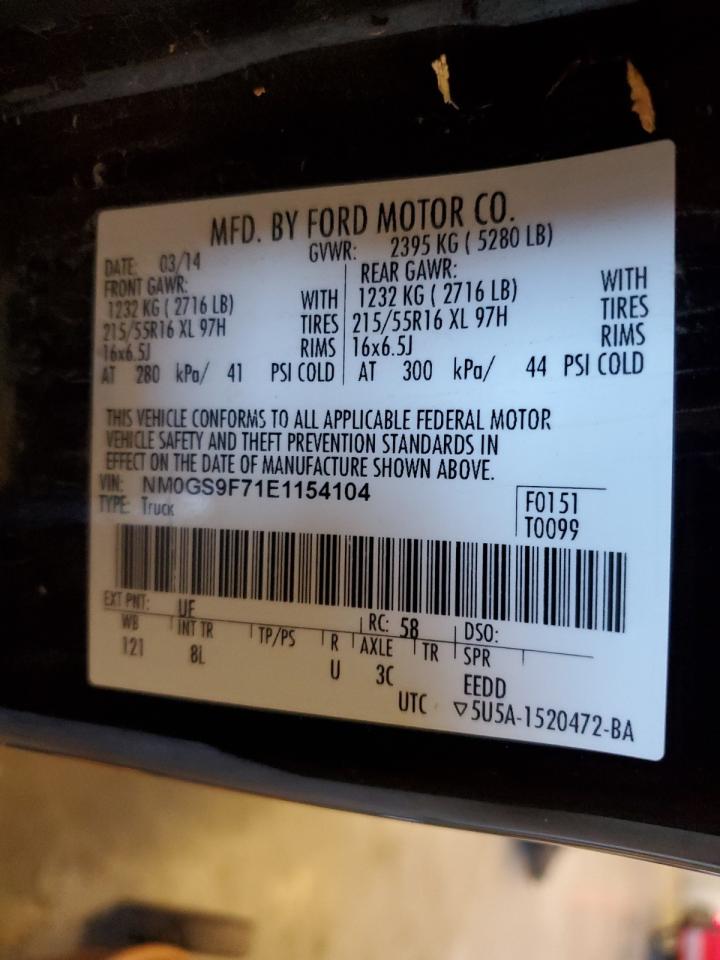 2014 Ford Transit Connect Xlt VIN: NM0GS9F71E1154104 Lot: 62710515