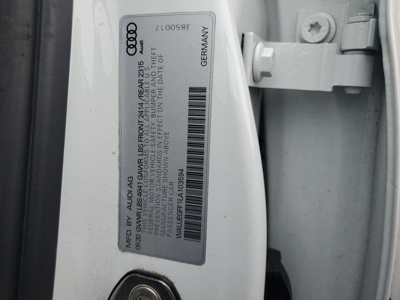 AUDI A3 2020 VIN WAUJEGFF1LA103594 zdjęcie 13
