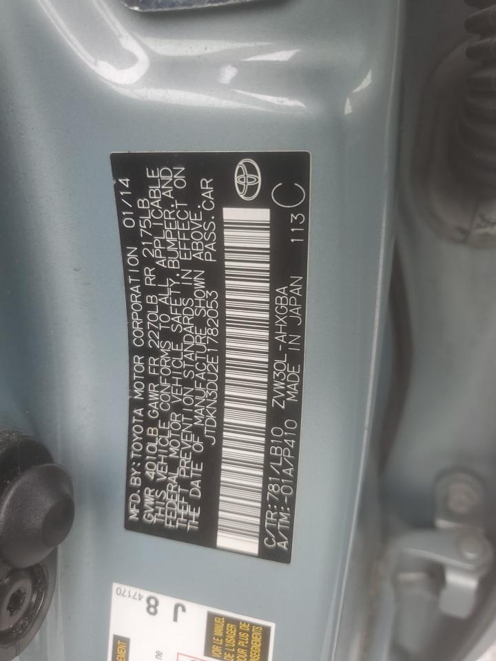 2014 Toyota Prius VIN: JTDKN3DU2E1782053 Lot: 62579835