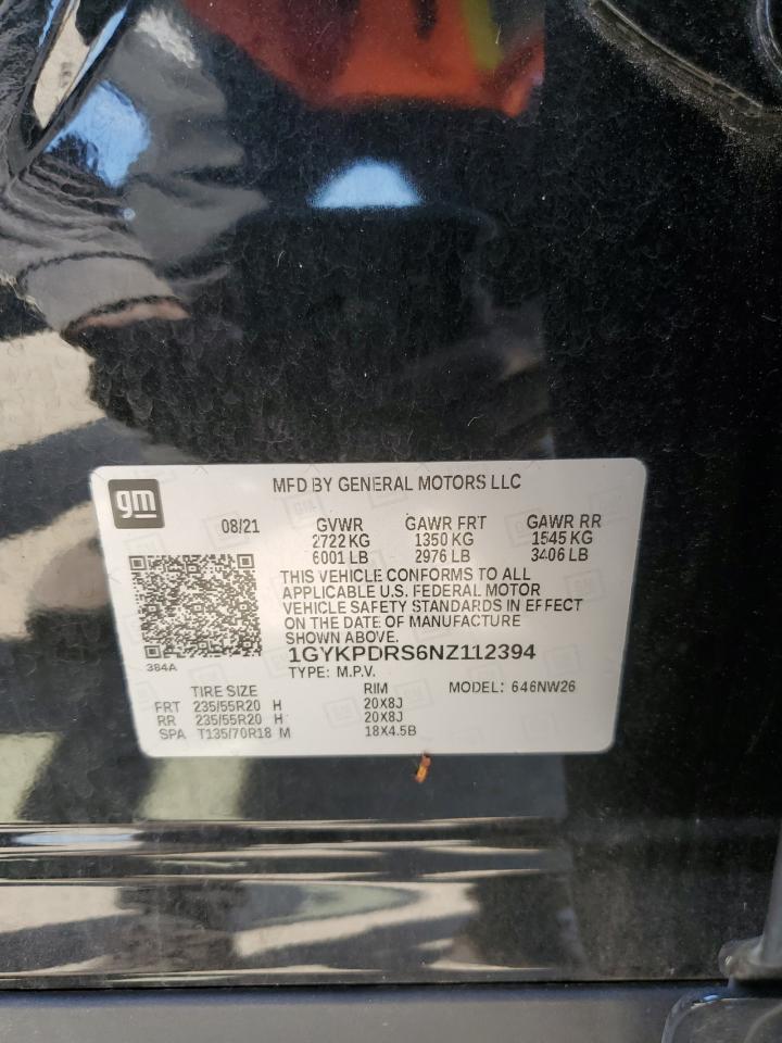 2022 Cadillac Xt6 Premium Luxury VIN: 1GYKPDRS6NZ112394 Lot: 62154205
