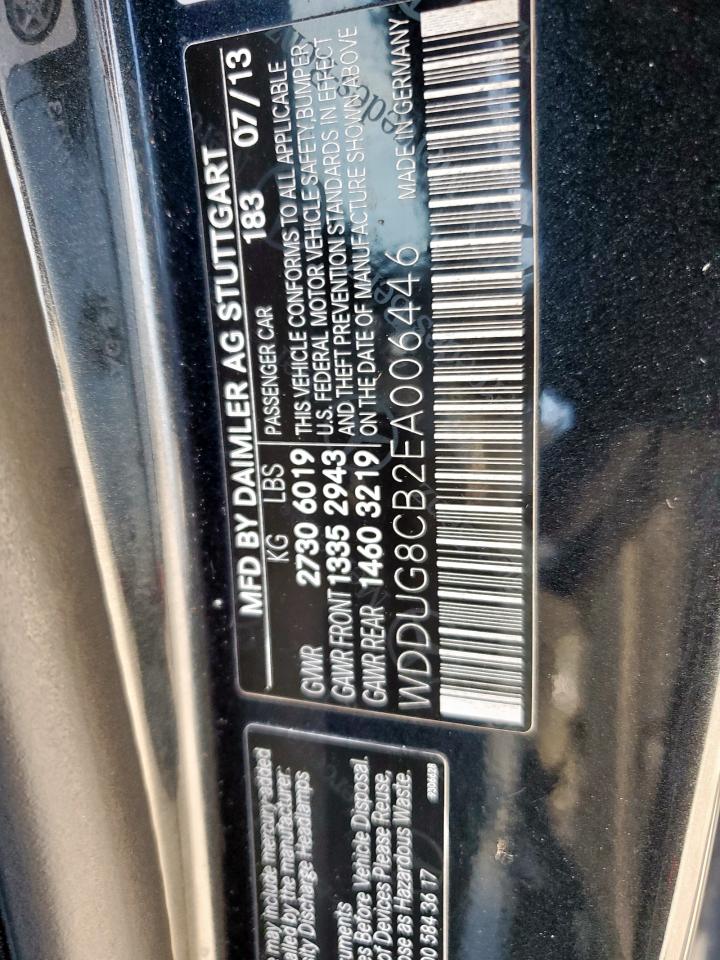 2014 Mercedes-Benz S 550 VIN: WDDUG8CB2EA006446 Lot: 59030405