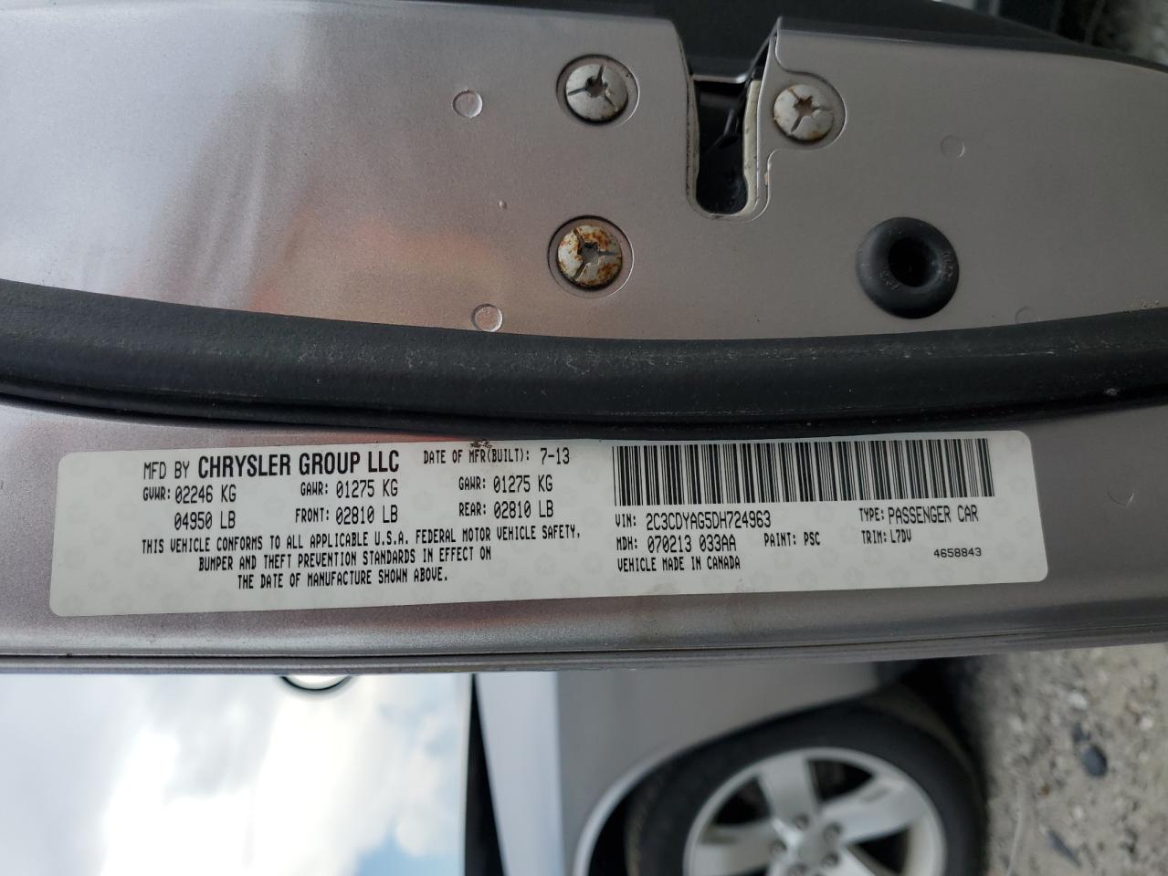 2013 Dodge Challenger Sxt VIN: 2C3CDYAG5DH724963 Lot: 62653185