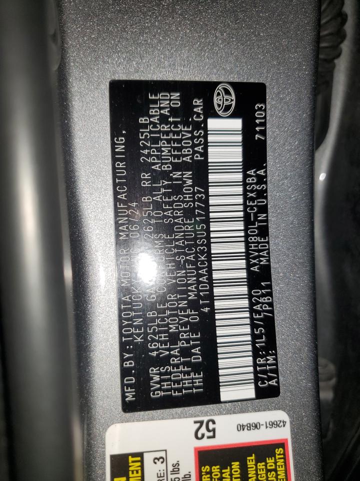 2025 Toyota Camry Xse VIN: 517737 Lot: 62616135