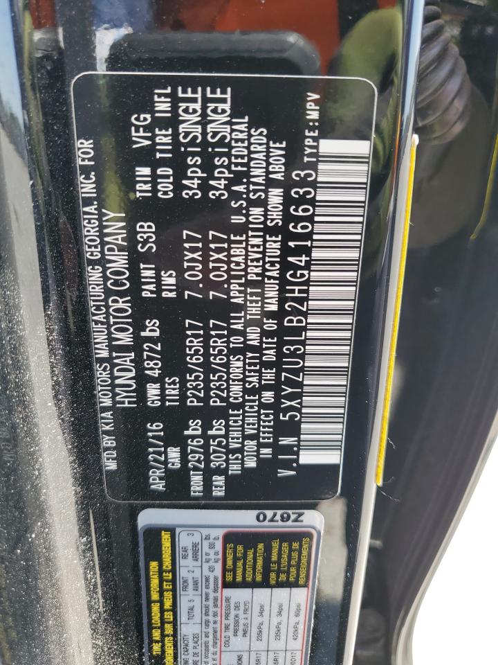 2017 Hyundai Santa Fe Sport VIN: 5XYZU3LB2HG416633 Lot: 62703215