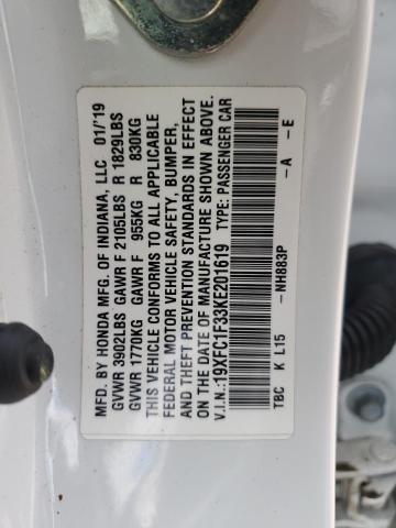 2019 HONDA CIVIC EX  