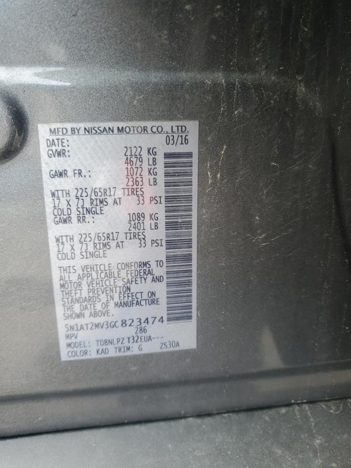 5N1AT2MV3GC823474 NISSAN ROGUE 2016