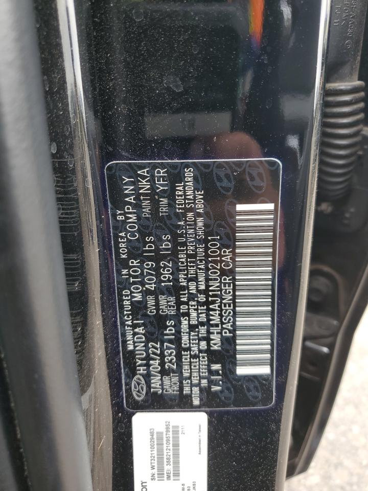 2022 Hyundai Elantra Blue VIN: KMHLM4AJ1NU021001 Lot: 61265155