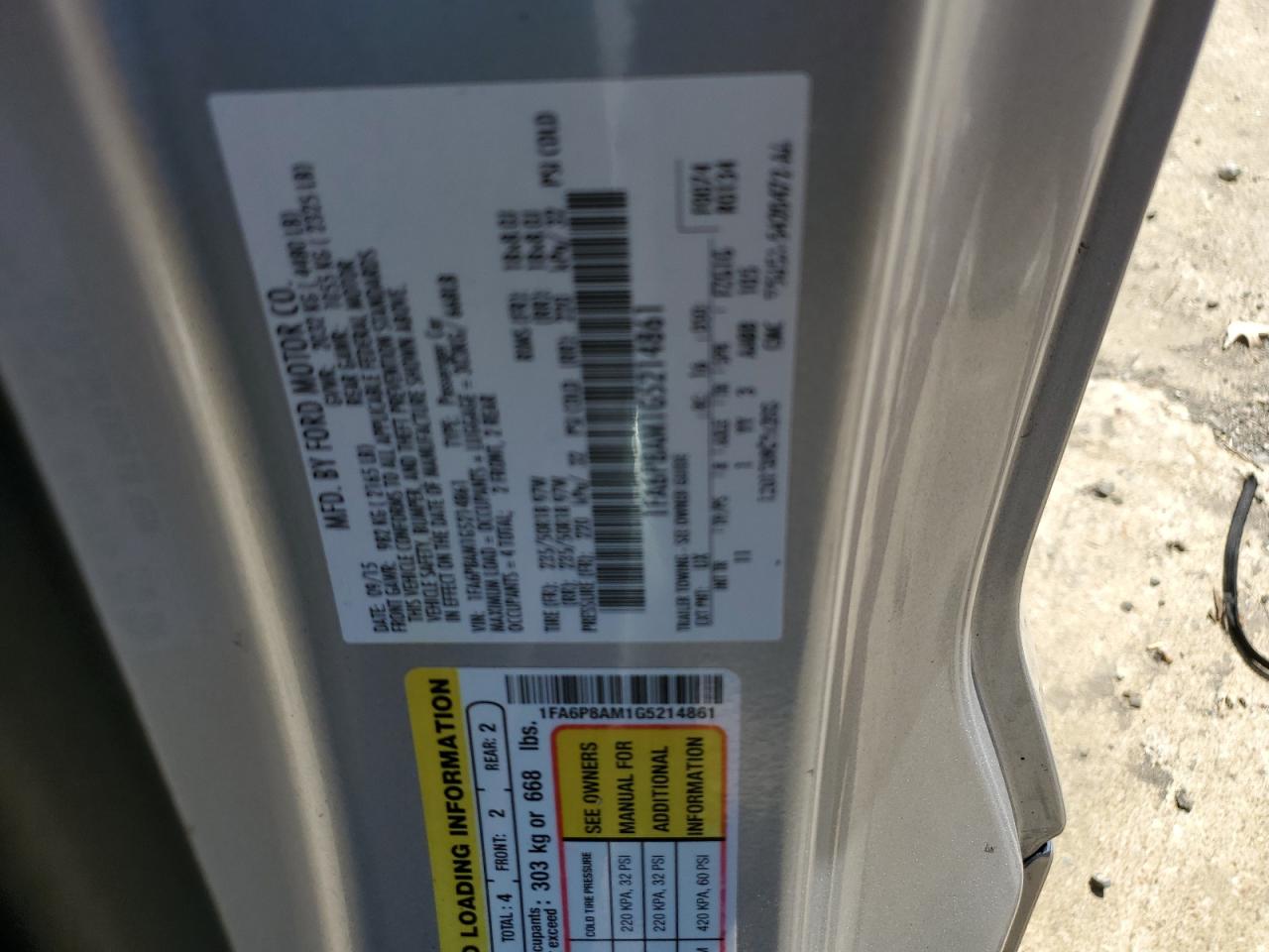 FORD ALL Models 2016 VIN 1FA6P8AM1G5214861 photo 12