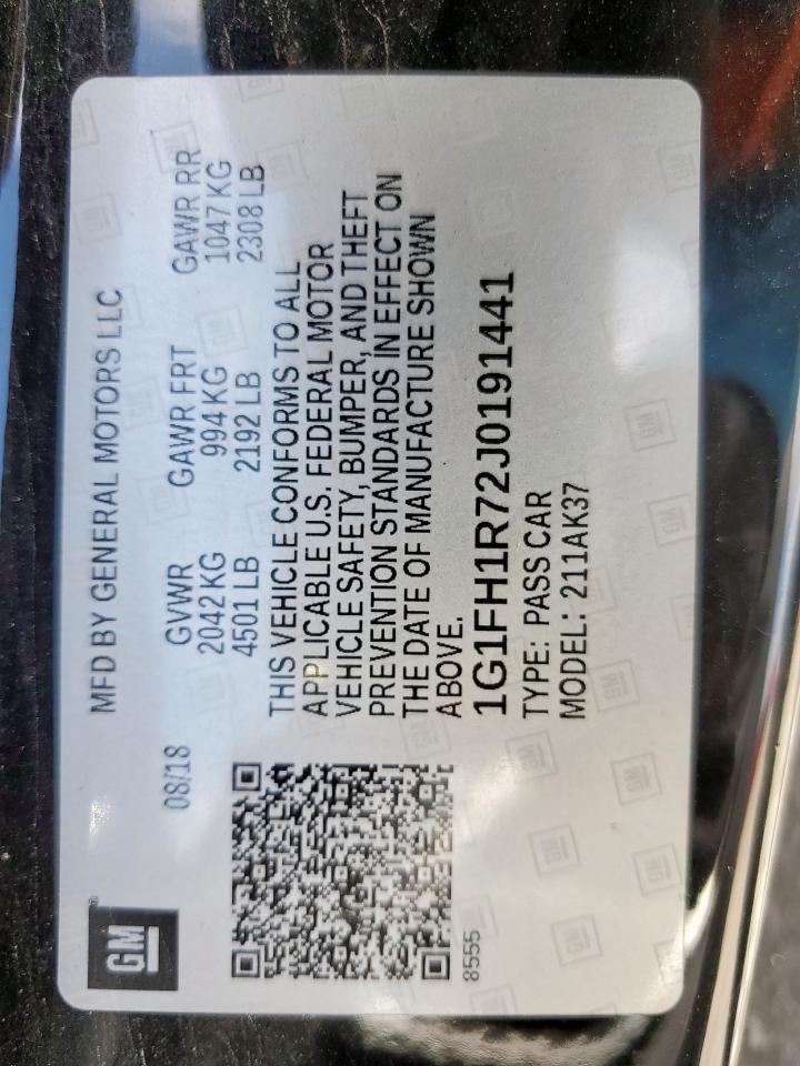 1G1FH1R72J0191441 CHEVROLET CAMARO 2018