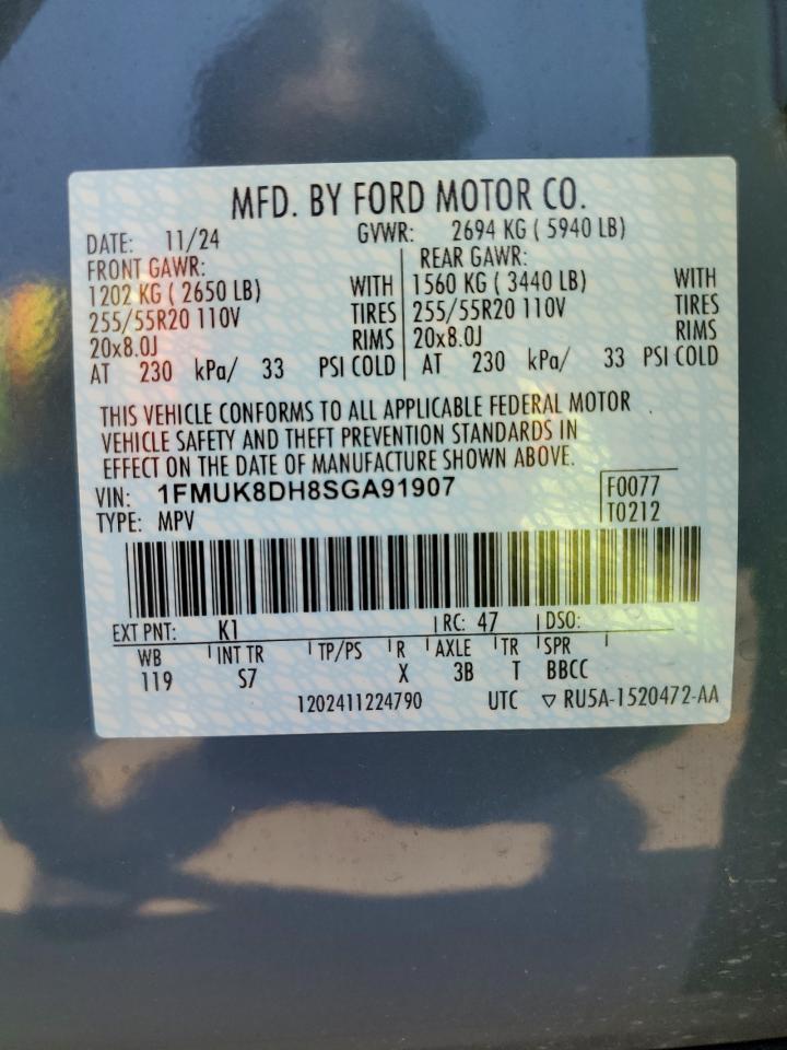 1FMUK8DH8SGA91907 FORD EXPLORER A 2025