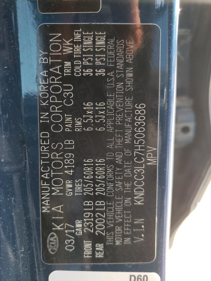 KIA NIRO 2017 VIN KNDCC3LC7H5063686 photo 12
