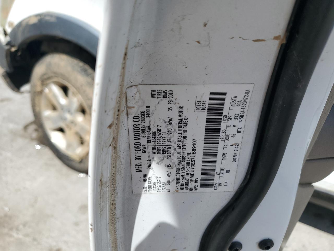 2007 Ford Explorer Xlt VIN: 1FMEU73E57UB89107 Lot: 62655375