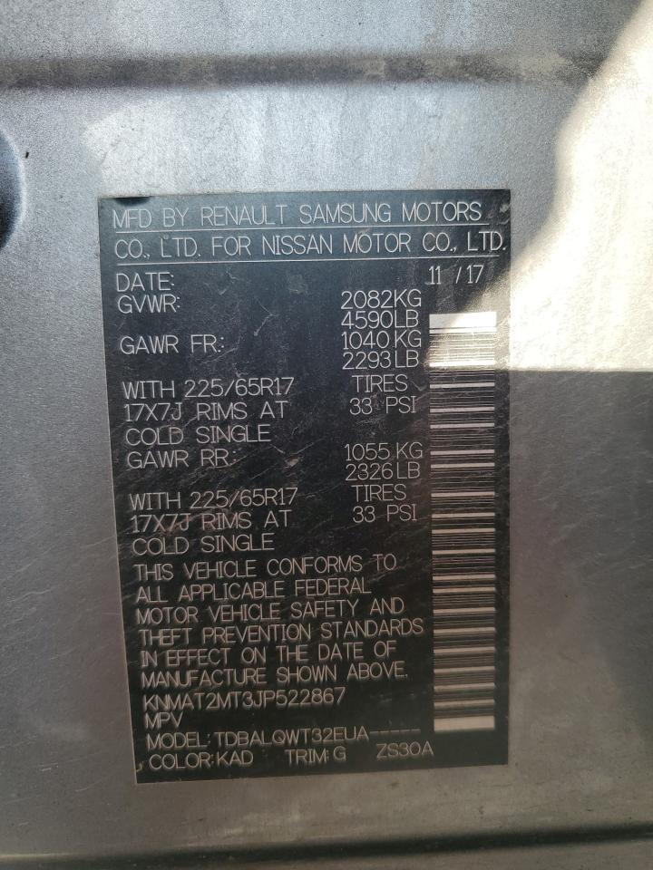 KNMAT2MT3JP522867 NISSAN ROGUE 2018
