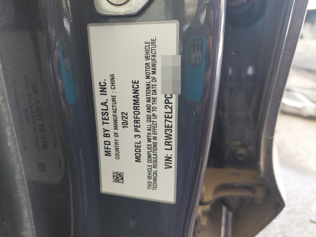 LRW3E7EL2PC686218 - 2023 Tesl MODEL 3 - #undefined