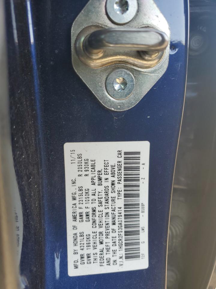 1HGCR2F53GA079414 HONDA ACCORD 2016