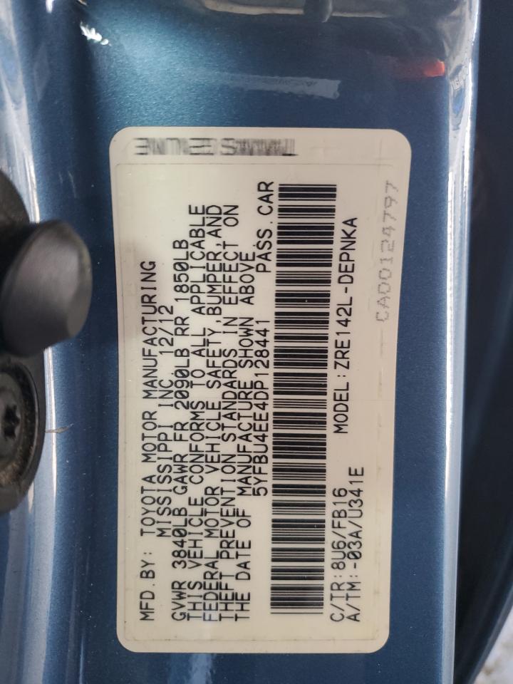 TOYOTA COROLLA 2013 VIN 5YFBU4EE4DP128441 zdjęcie 13