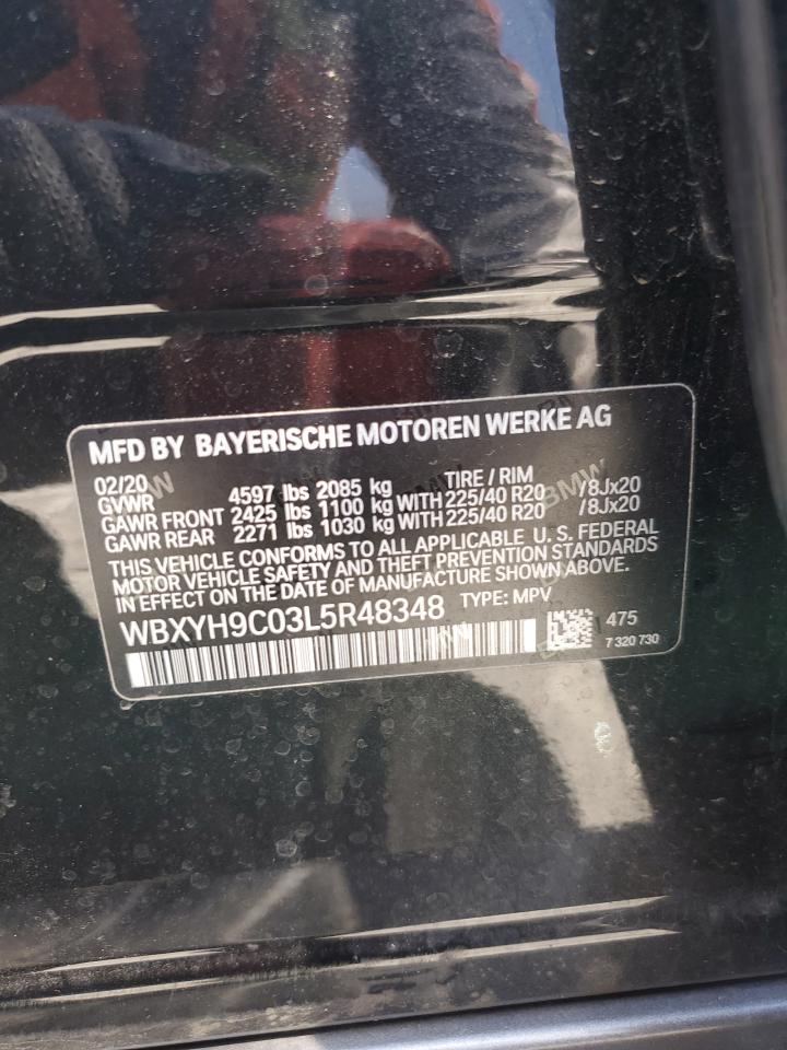 2020 BMW X2 Sdrive28I VIN: WBXYH9C03L5R48348 Lot: 61586205