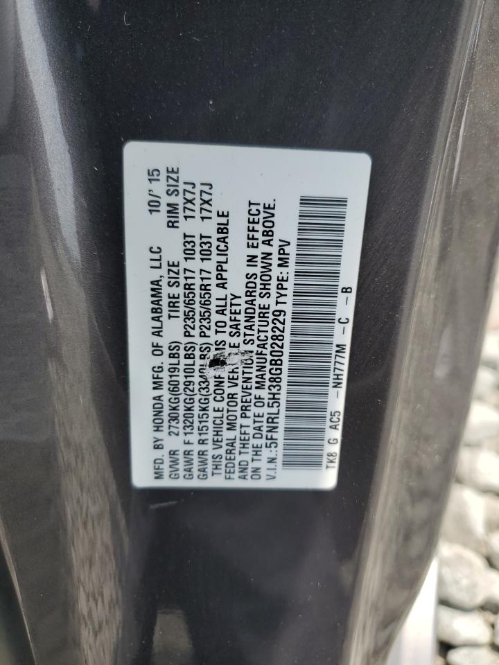 5FNRL5H38GB028229 HONDA ODYSSEY 2016