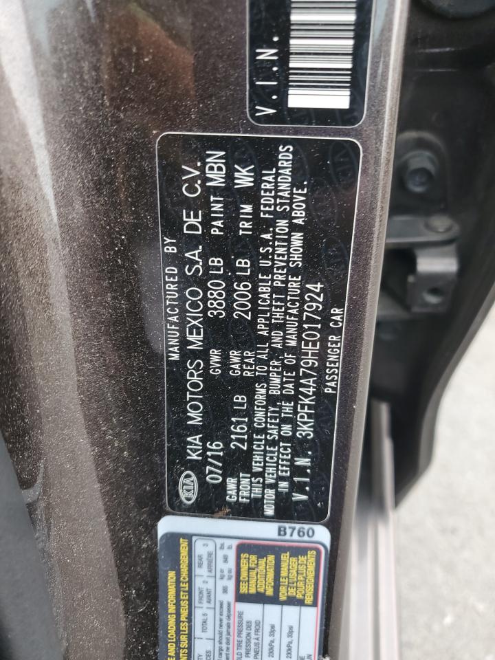 2017 Kia Forte Lx VIN: 3KPFK4A79HE017924 Lot: 62960475