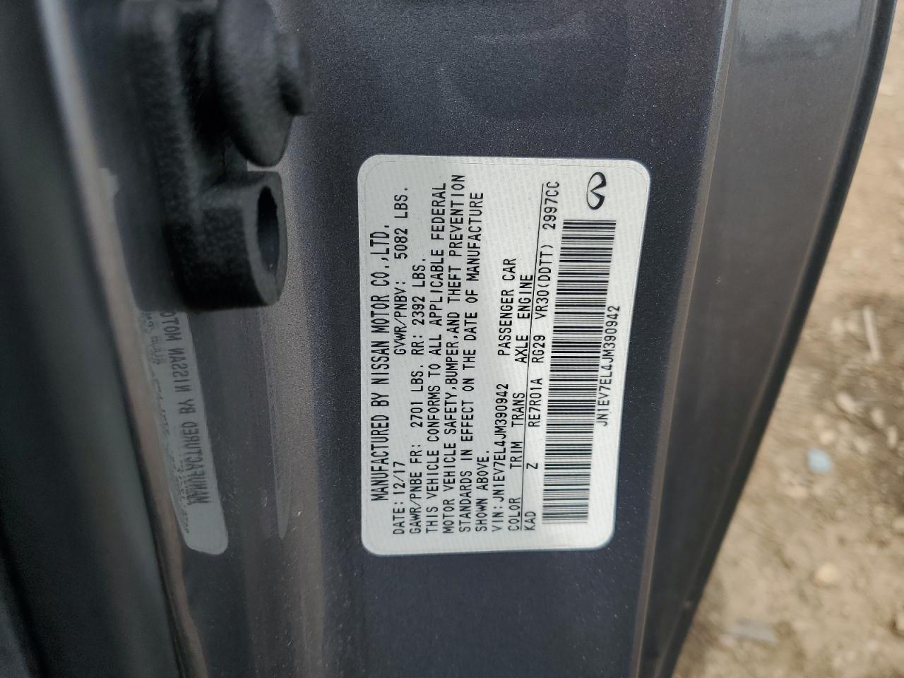 2018 Infiniti Q60 Luxe 300 VIN: JN1EV7EL4JM390942 Lot: 61416705