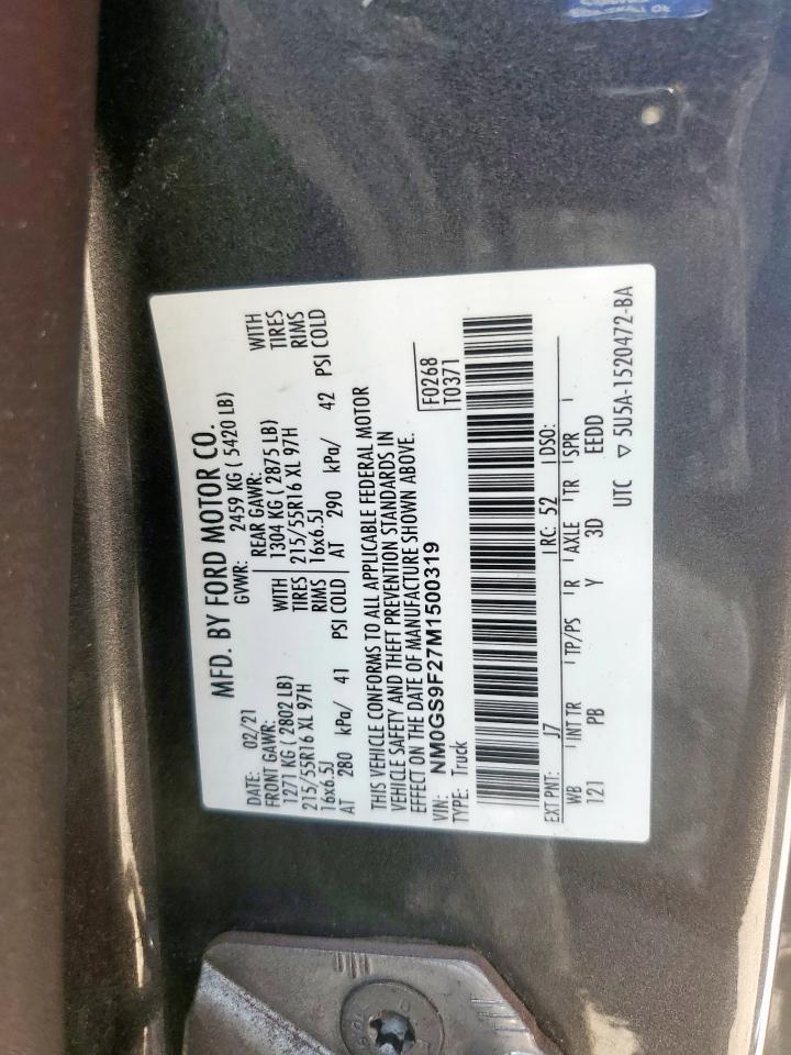 NM0GS9F27M1500319 FORD TRANSIT 2021