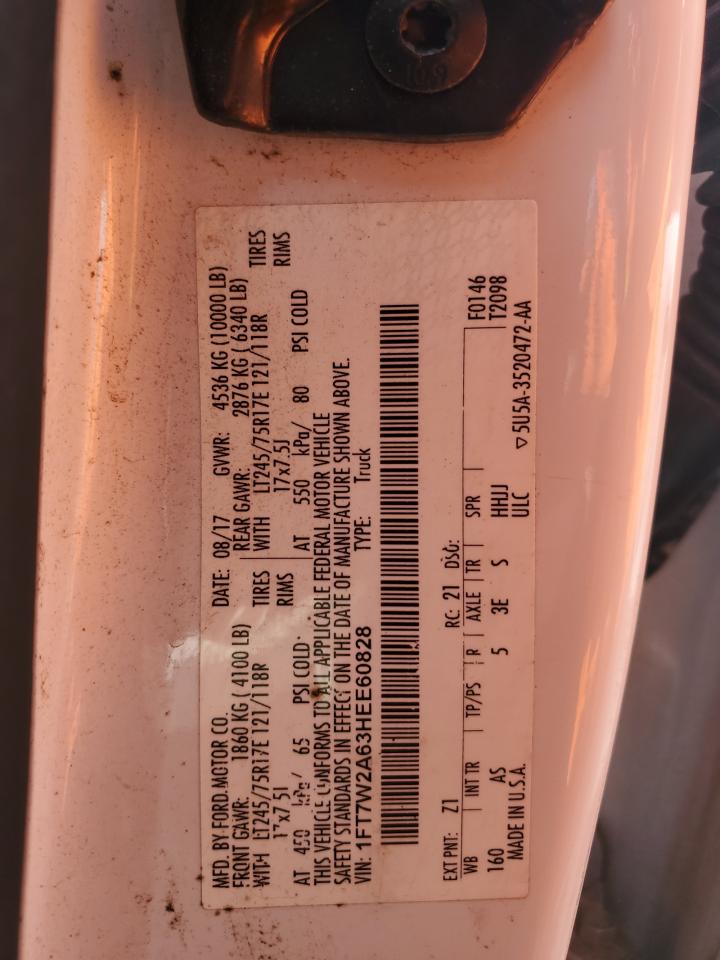 1FT7W2A63HEE60828 FORD F250 2017