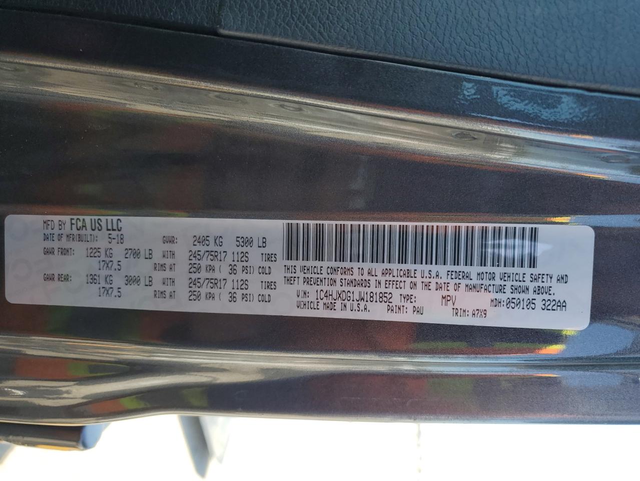 JEEP WRANGLER 2018 VIN 1C4HJXDG1JW181852 photo 14