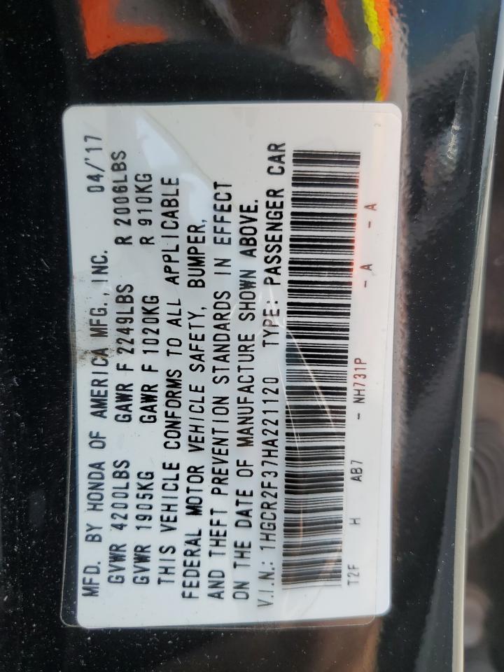 1HGCR2F37HA221120 HONDA ACCORD 2017