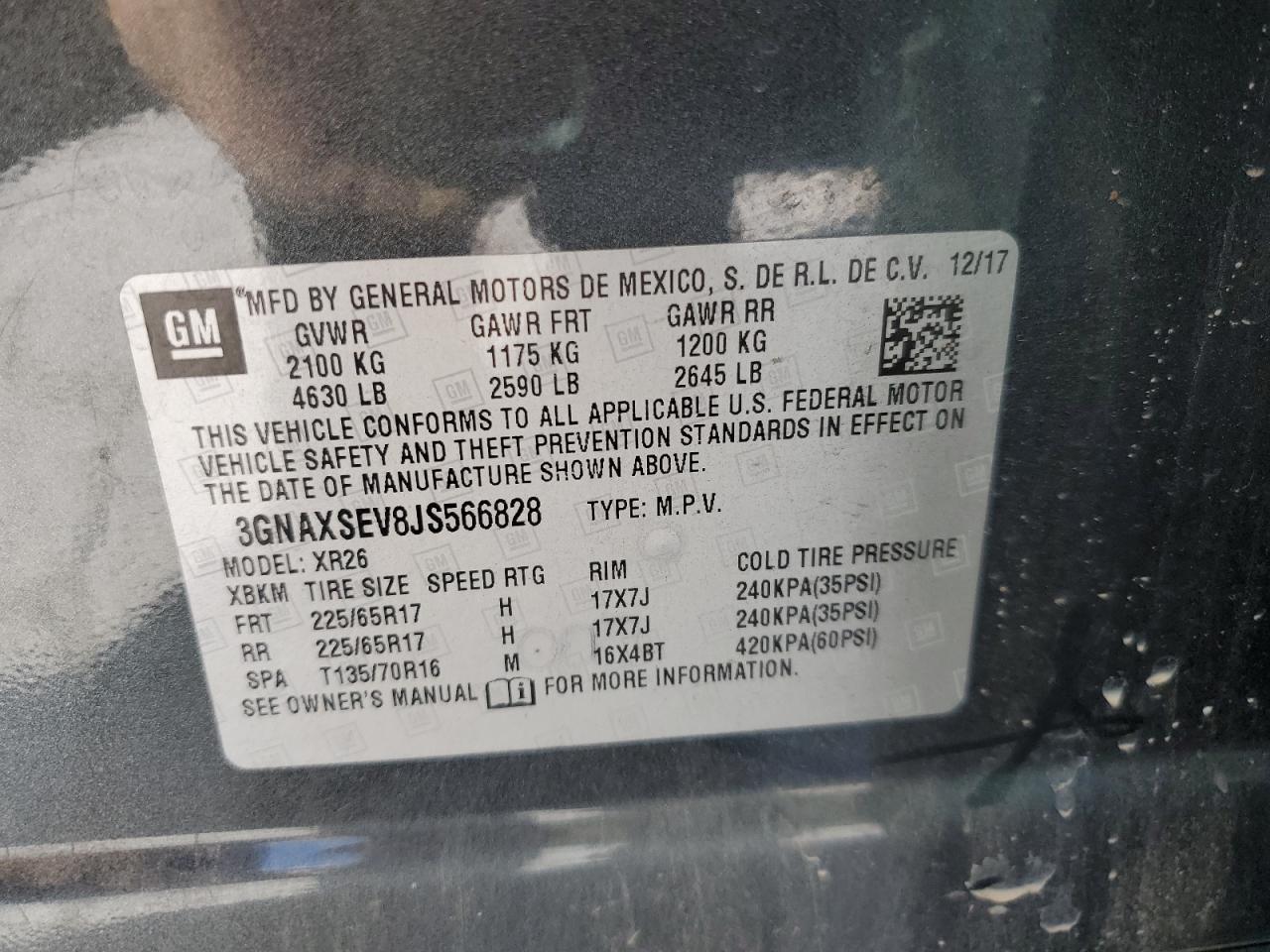 3GNAXSEV8JS566828 CHEVROLET EQUINOX 2018