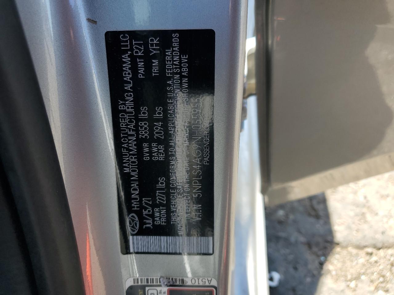 2022 Hyundai Elantra Sel VIN: 5NPLS4AG9NH055955 Lot: 61495885